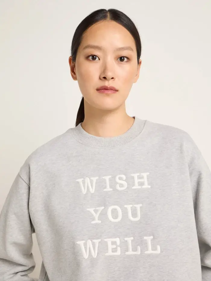 Lanius Statement Sweatshirt "wish you well" (GOTS) Preisnachlass