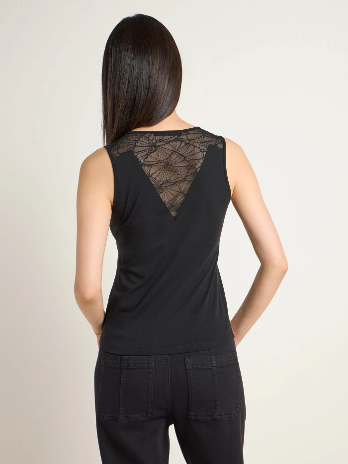 Lanius Top mit Spitzeneinsatz (GOTS) Black Friday