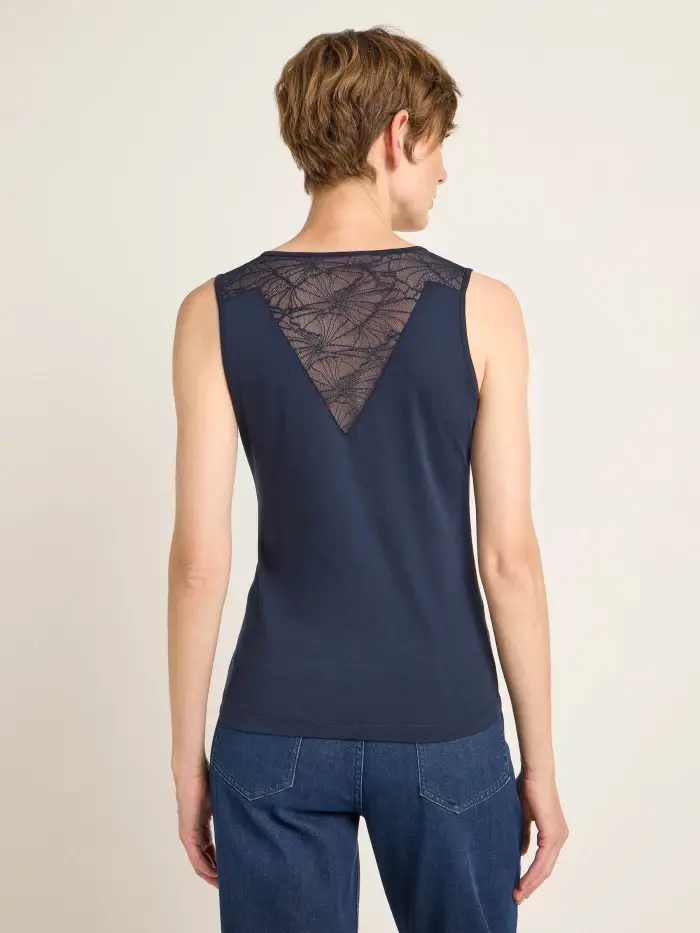 Lanius Top mit Spitzeneinsatz (GOTS) Zeitlich begrenztes Angebot