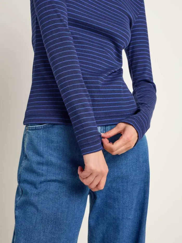 Lanius Streifen-Rollkragenshirt (GOTS) Sonderangebot der Fabrik