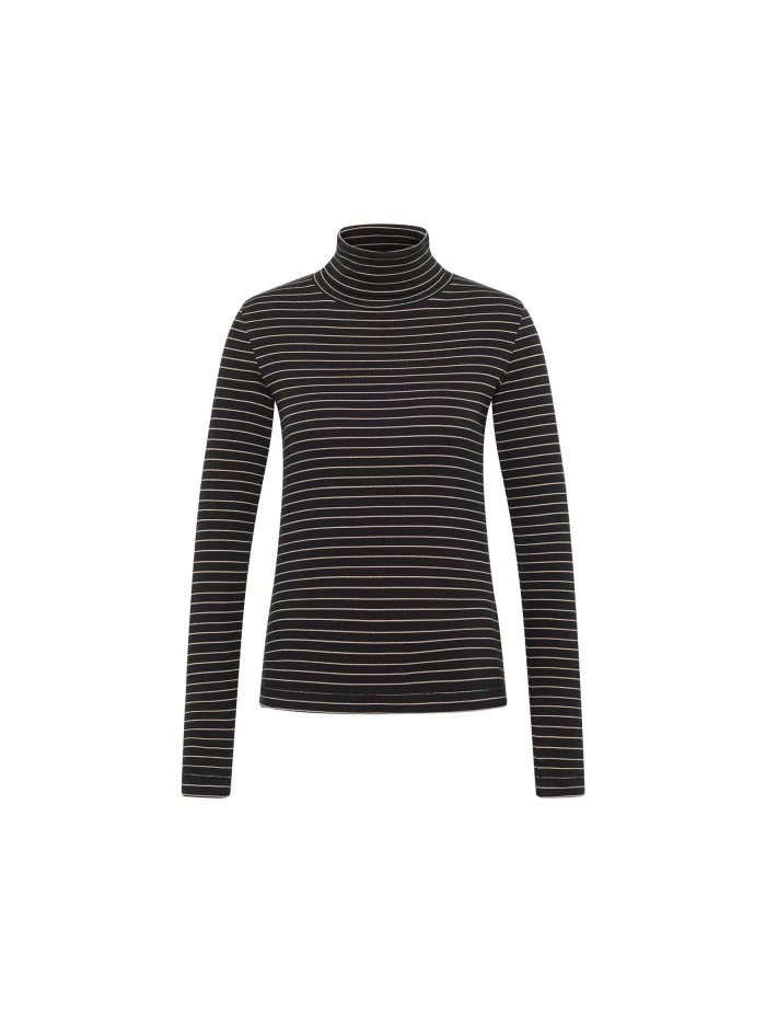Lanius Streifen-Rollkragenshirt (GOTS) Outlet