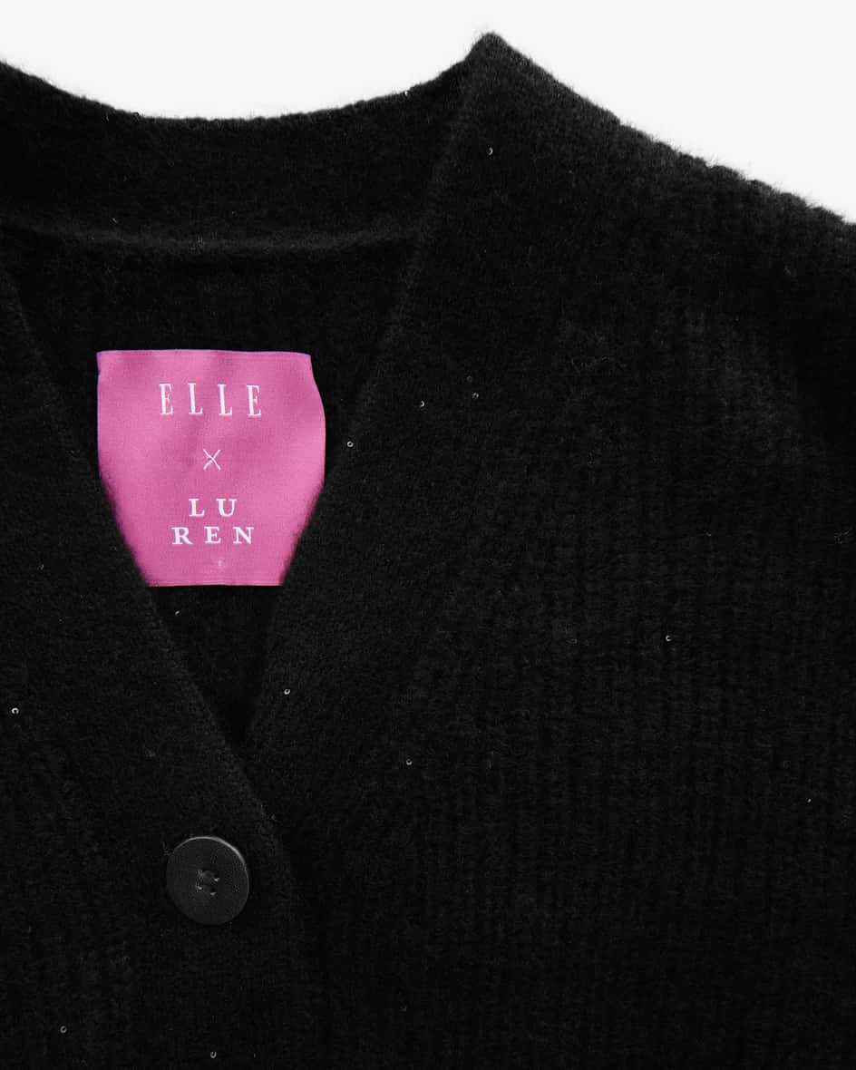 Lu Ren x ELLE Cashmere-Seiden-Strickjacke Top Angebot