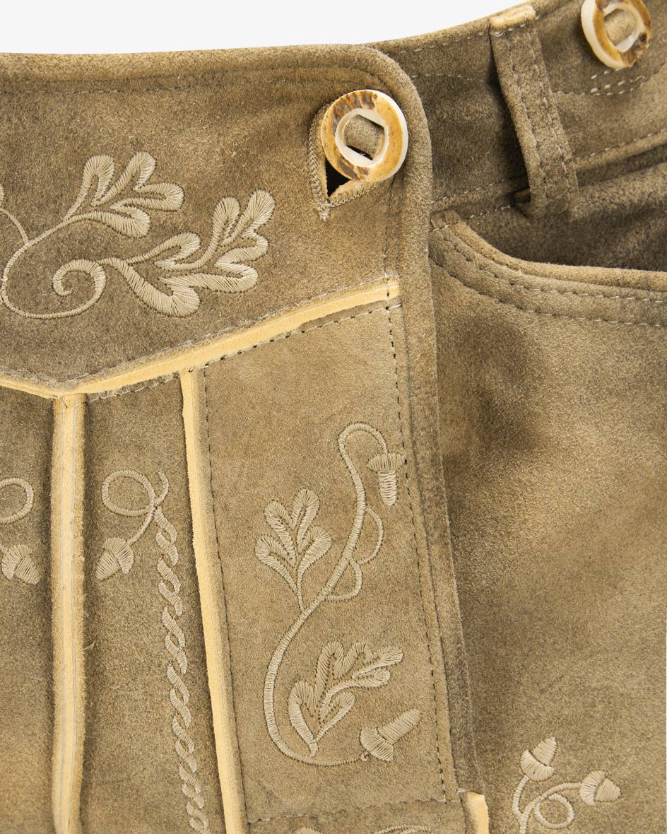 LODENFREY Wiesnlederhose kurz aus Ziegenleder Riesige Rabatte