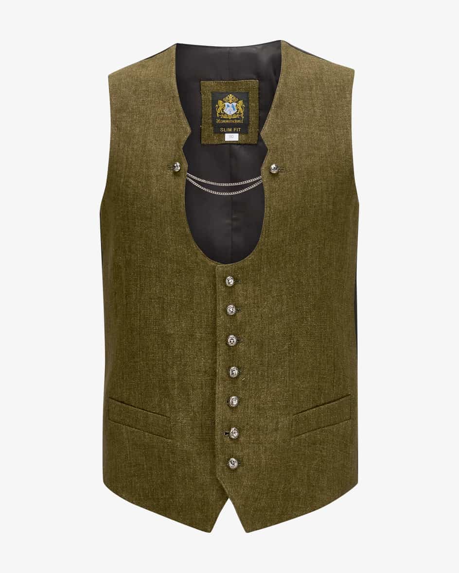 Hammerschmid Adrian Leinen-Trachtenweste Slim Fit Bis zu 60% Rabatt