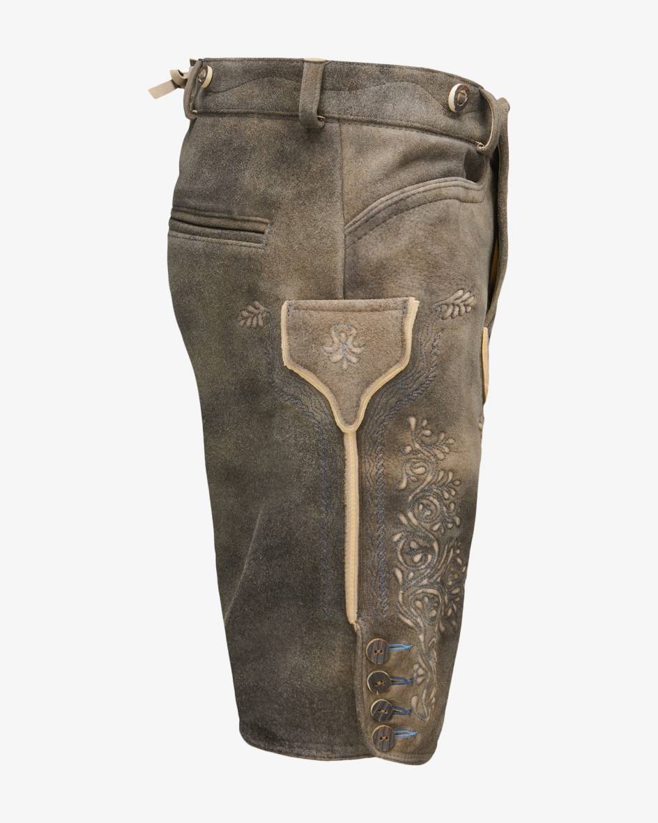 LODENFREY Wiesnlederhose kurz aus Ziegenleder Tiefpreis