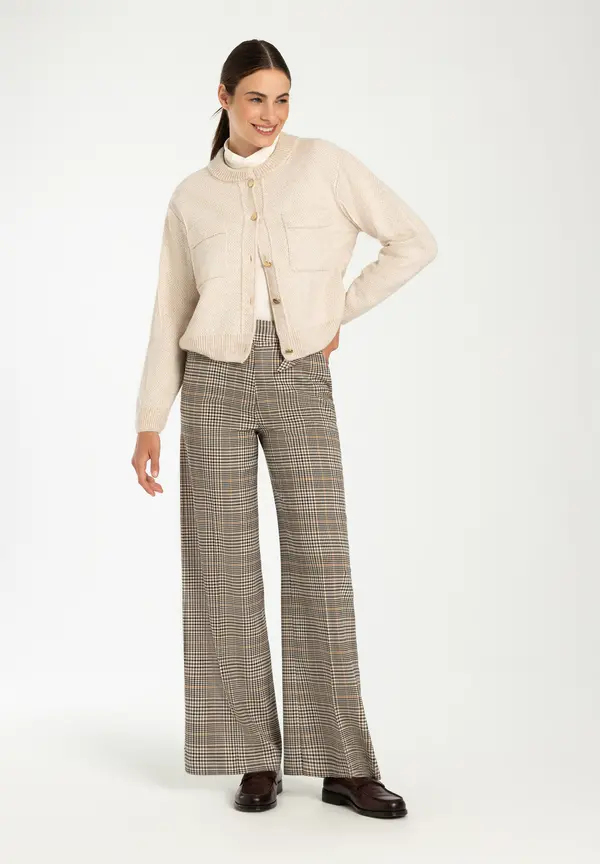 More & More kurzer Strickblouson, almond melange, Herbst-Kollektion Fabrikladen