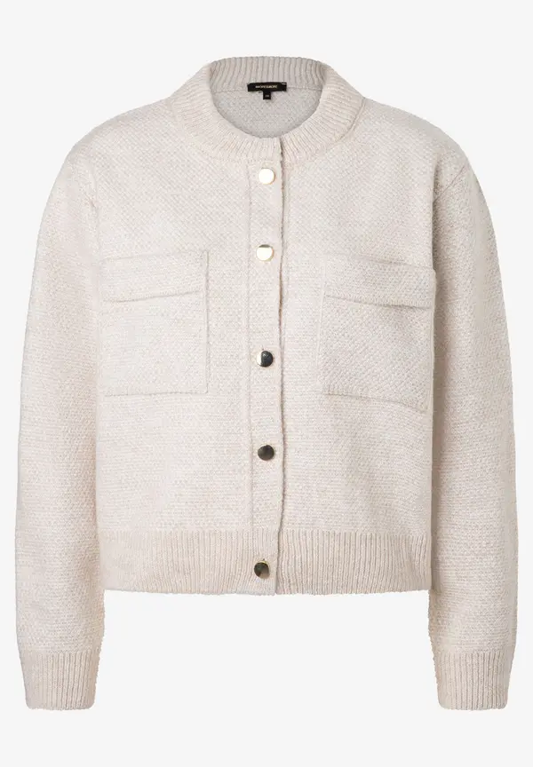 More & More kurzer Strickblouson, almond melange, Herbst-Kollektion Fabrikladen