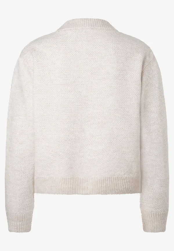 More & More kurzer Strickblouson, almond melange, Herbst-Kollektion Fabrikladen