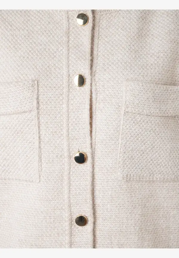 More & More kurzer Strickblouson, almond melange, Herbst-Kollektion Fabrikladen
