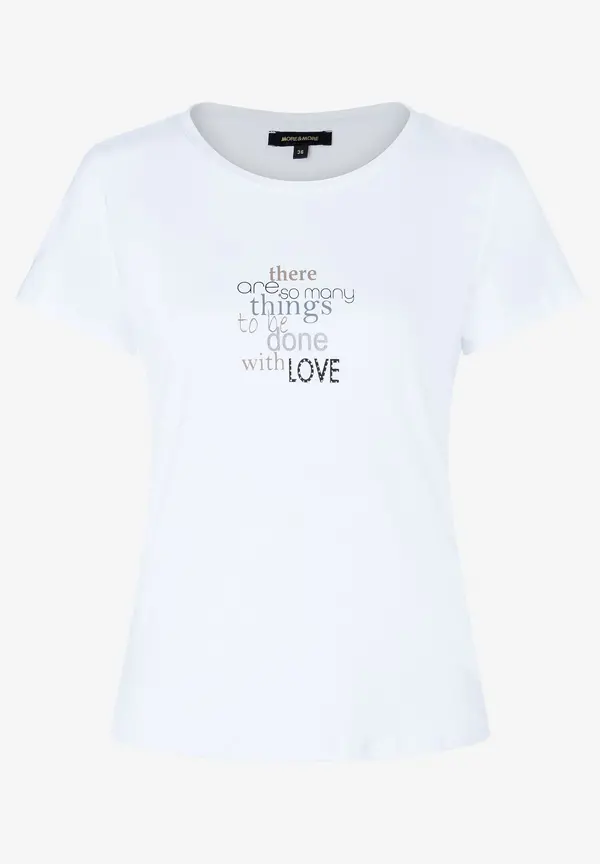 More & More T-Shirt mit Schriftzug, weiß, Herbst-Kollektion Online