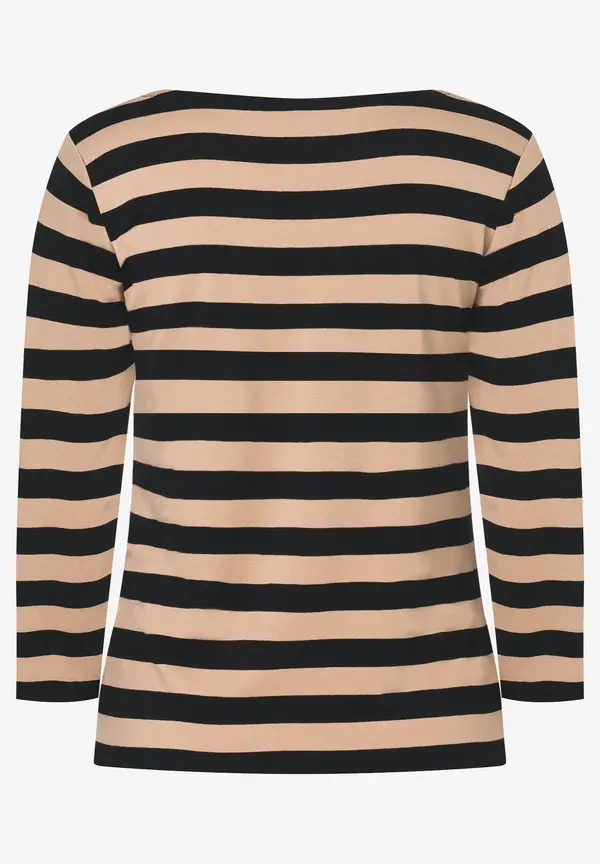 More & More Streifenshirt, schwarz/beige Hotsell