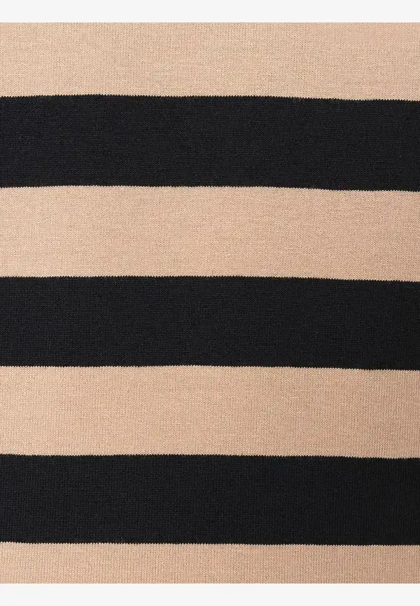 More & More Streifenshirt, schwarz/beige Hotsell