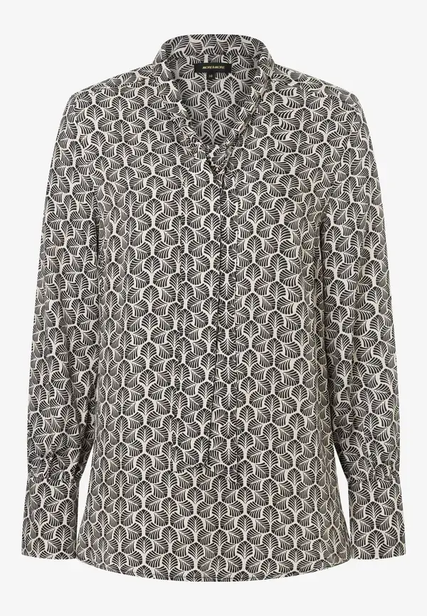 More & More Printbluse mit Schluppe, beige/schwarz, Herbst-Kollektion Günstiger Verkauf