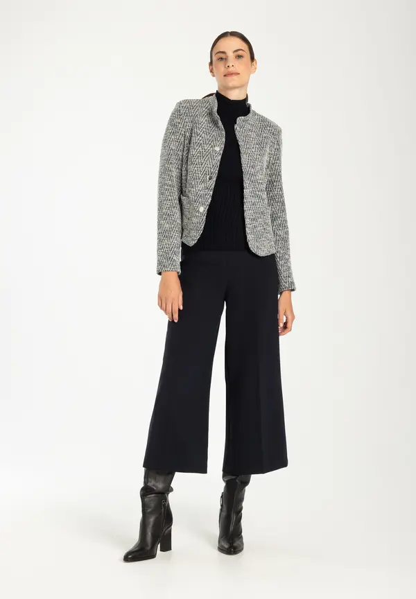 More & More Jerseyjacke, Zick-Zack Muster Sonderangebot