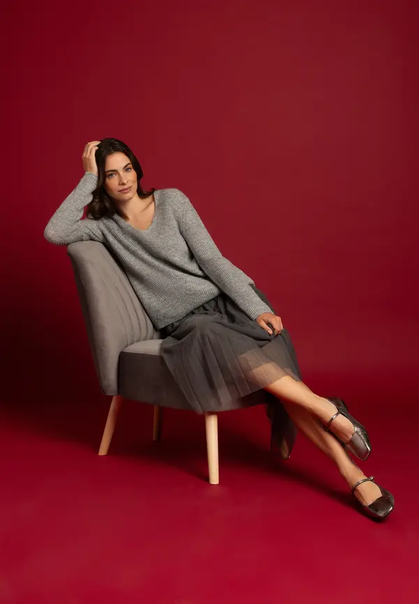 More & More Meshrock, grau, Herbst-Kollektion Großer Ausverkauf
