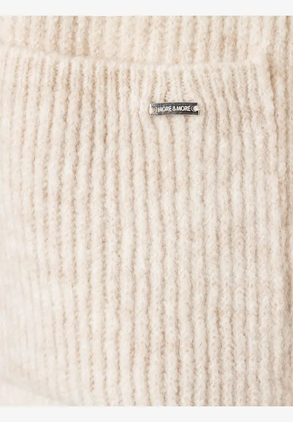 More & More Rippen-Strickjacke, almond melange, Herbst-Kollektion Flash Sale