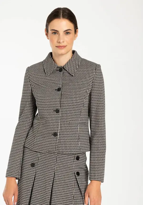 More & More Jerseyjacke, Hahnentritt-Dessin, Herbst-Kollektion Saisonschlussverkauf