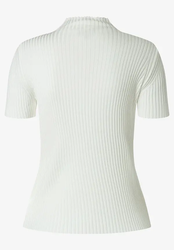 More & More Rippstrick-Pullover, Kurzarm, ecru Blitzangebot