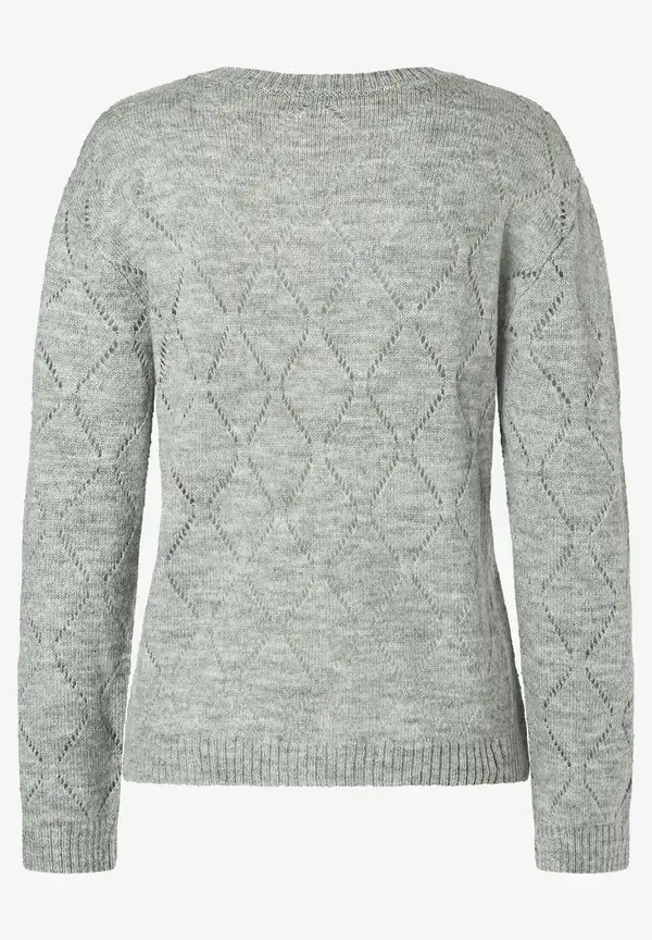 More & More Ajour-Pullover, grau melange, Herbst-Kollektion Neuheiten