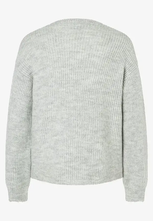 More & More Rippen-Strickjacke, grau melange, Herbst-Kollektion Begrenzte Freigabe