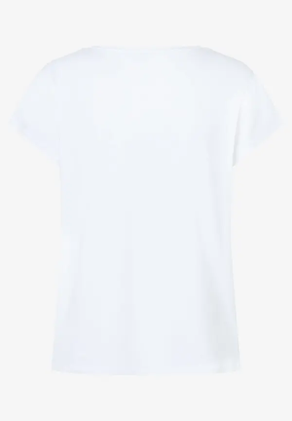 More & More T-Shirt mit Strass-Schriftzug, weiß JETZT KAUFEN