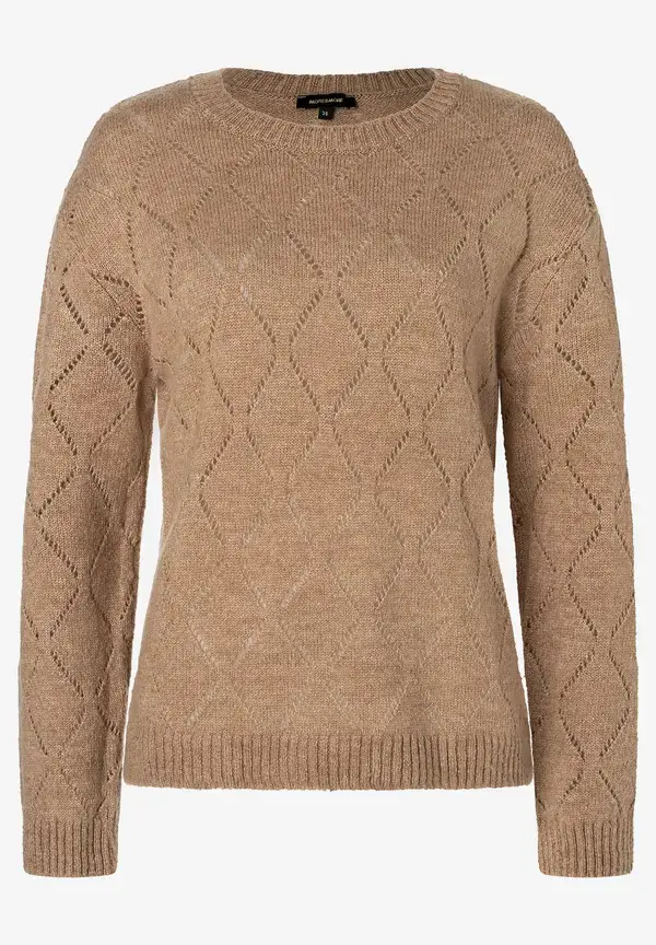 More & More Ajour-Pullover, beige macchiato, Herbst-Kollektion Letzte 2 Tage