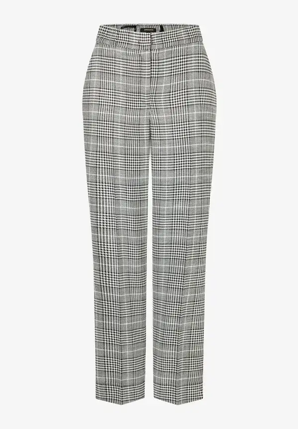 More & More Glencheck Hose, schwarz/ecru, Herbst-Kollektion Letzter Tag