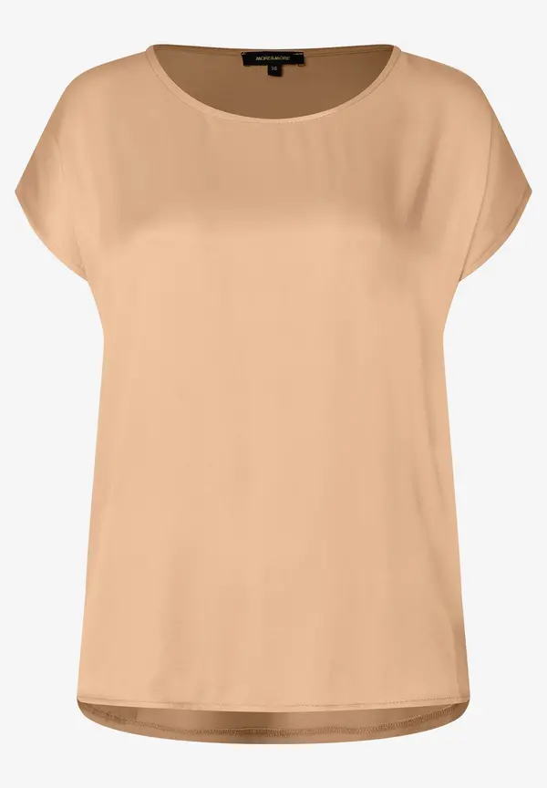 More & More Shirt mit Satinfront, warm beige Zeitbegrenzte Promotion