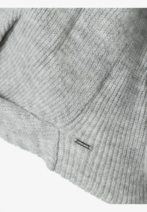 More & More Pullover mit Knotendetail, grau melange, Herbst-Kollektion Bis zu 55% Rabatt
