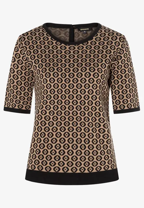 More & More Halbarm-Pullover mit Jacquardmuster, Herbst-Kollektion Discount Store für neue Produkte