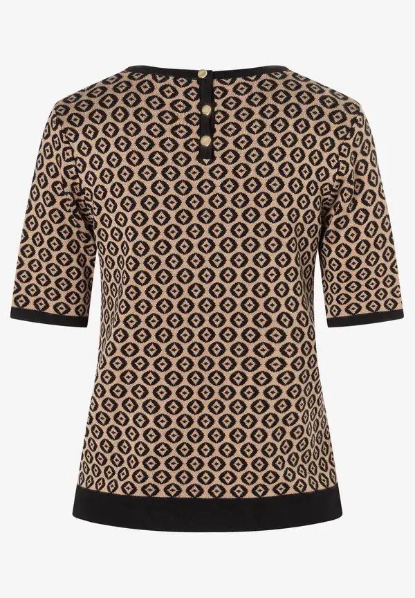 More & More Halbarm-Pullover mit Jacquardmuster, Herbst-Kollektion Discount Store für neue Produkte