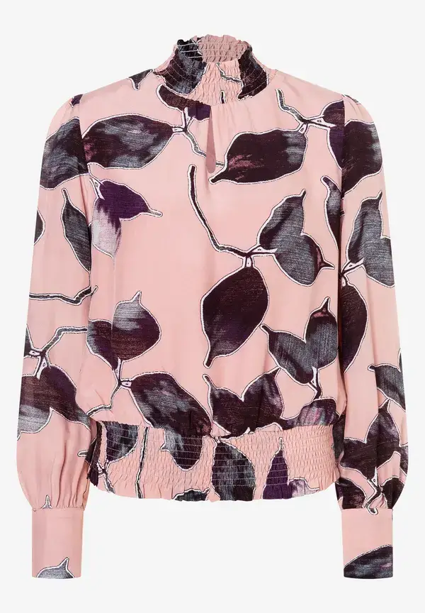More & More Viskosebluse, Blätterprint, Herbst-Kollektion Fabrikladen