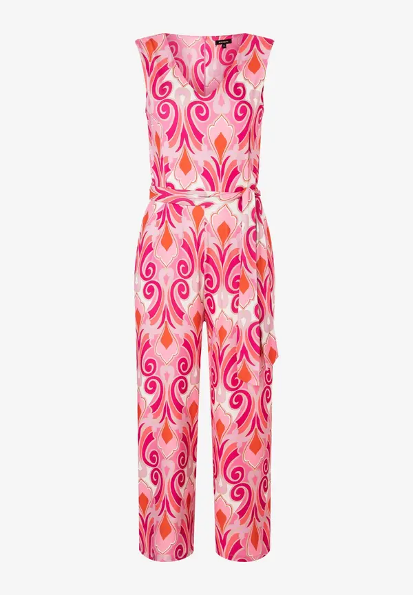 More & More Jersey Jumpsuit, Ornament-Print, rosa/rot/pink Sonderangebot