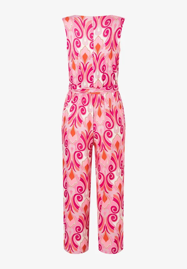 More & More Jersey Jumpsuit, Ornament-Print, rosa/rot/pink Sonderangebot