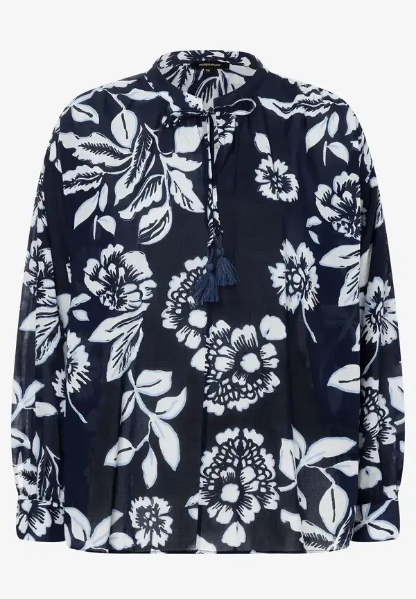 More & More Baumwollbluse, marine/weiß, Frühjahrs-Kollektion Osterangebot