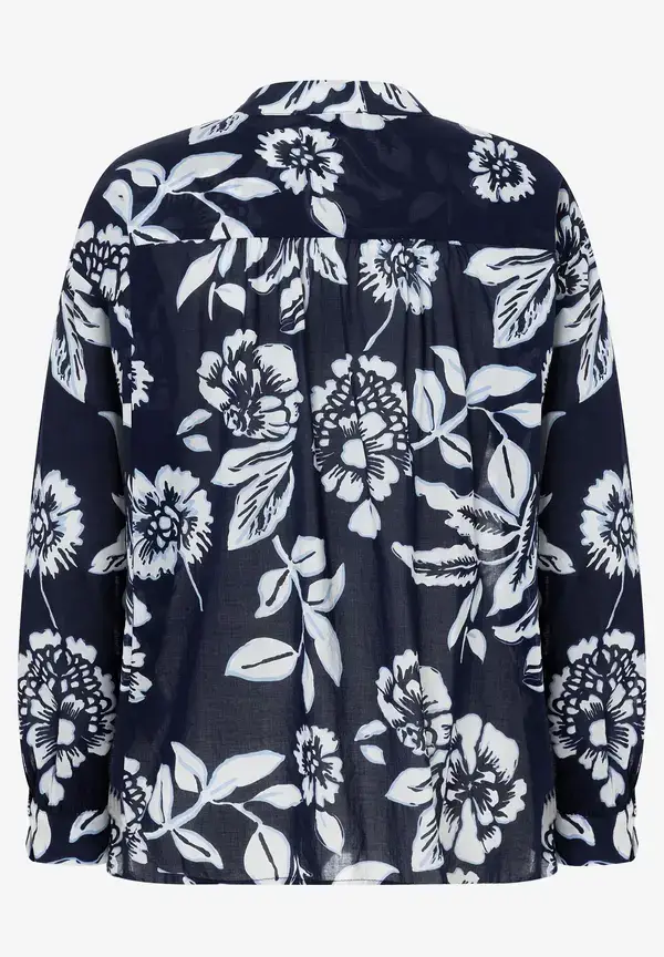 More & More Baumwollbluse, marine/weiß, Frühjahrs-Kollektion Osterangebot