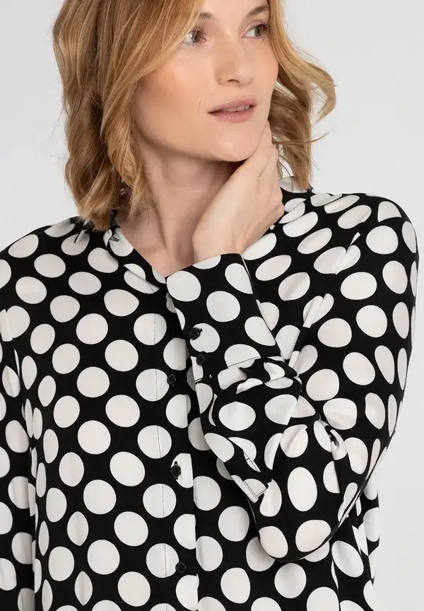 More & More Tupfenbluse, schwarz/ecru, Frühjahrs-Kollektion Top Angebot