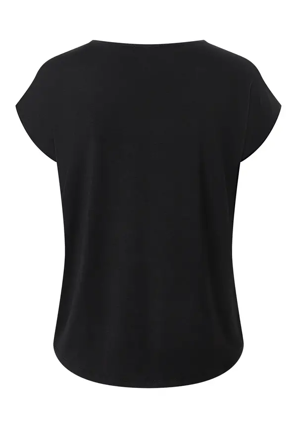 More & More Shirt mit Satinfront, schwarz Zeitlich begrenztes Angebot