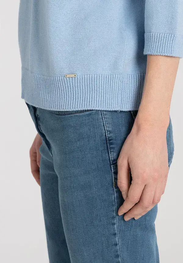 More & More V-Neck Pullover, hellblau, Frühjahres-Kollektion Große Rabatte