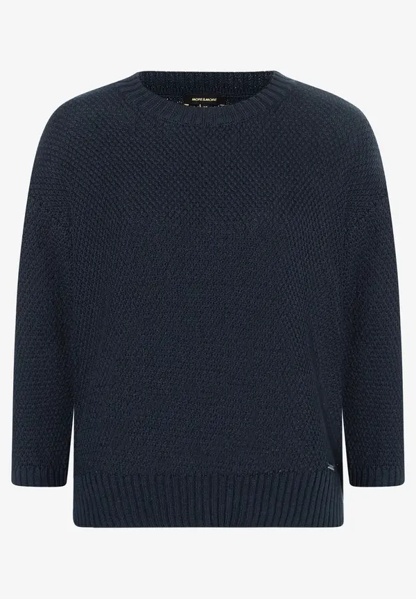 More & More Strukturpullover, 3/4 Arm, marine, Frühjahrs-Kollektion Räumungsverkauf