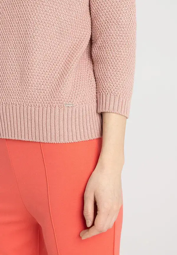 More & More Strukturpullover, 3/4 Arm, rosa, Frühjahrs-Kollektion Sonderangebote