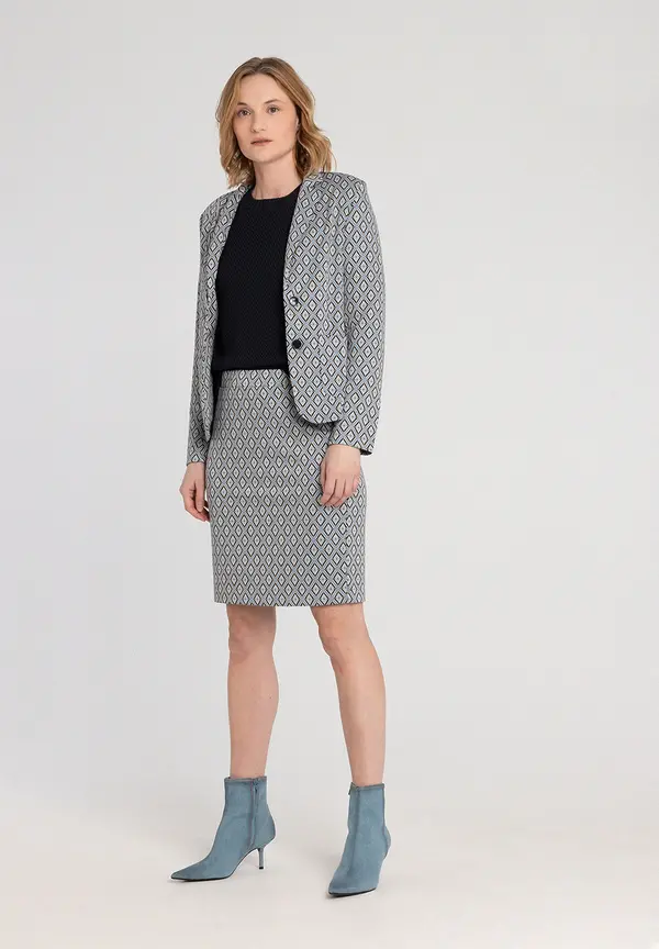 More & More Jerseyblazer mit Jacquardmuster, Frühjahrs-Kollektion Tiefpreis