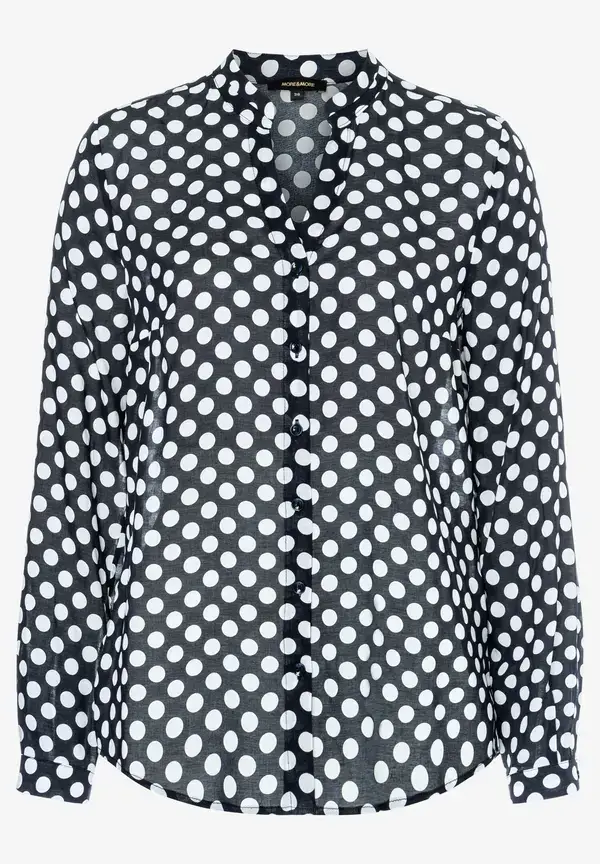 More & More Viskosebluse mit Tupfenprint, marine/weiß, Frühjahrs-Kollektion JETZT KAUFEN