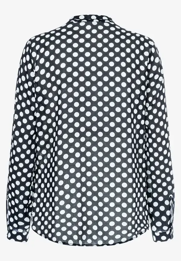 More & More Viskosebluse mit Tupfenprint, marine/weiß, Frühjahrs-Kollektion JETZT KAUFEN