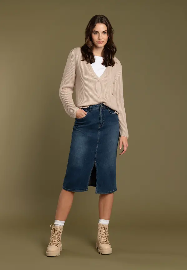 More & More Cardigan, Rippe, sand 50% Rabatt mit kostenlosem Versand