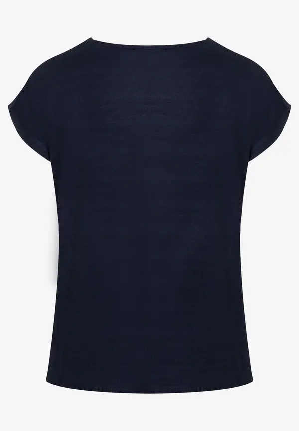 More & More Blusenshirt, grafischer Print, marine/hellblau, Frühjahrs-Kollektion Fabrikladen