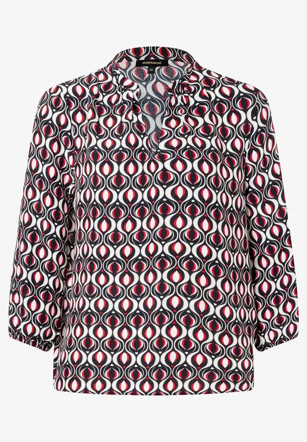 More & More Viskosebluse, grafischer Print, marine/rot, Frühjahrs-Kollektion Im Verkauf