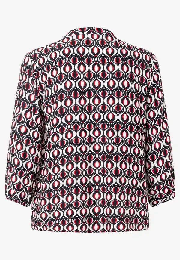 More & More Viskosebluse, grafischer Print, marine/rot, Frühjahrs-Kollektion Im Verkauf