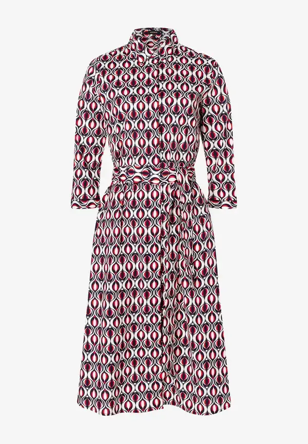 More & More Hemdblusenkleid, grafischer Print, marine/rot, Frühjahrs-Kollektion Online