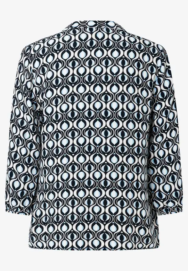 More & More Viskosebluse, grafischer Print, marine/hellblau, Frühjahrs-Kollektion Verkauf
